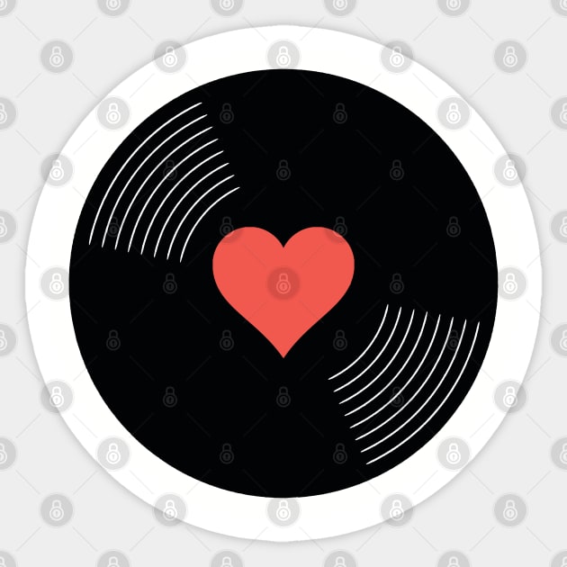 I heart vinyl records Sticker by wondrous